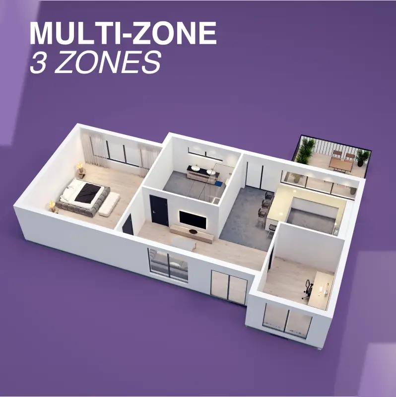 Cooper & Hunter 3 Zone 48,000 BTU Ductless Mini Split AC Universal Floor/Ceiling 18k+18k+24k - Image 5