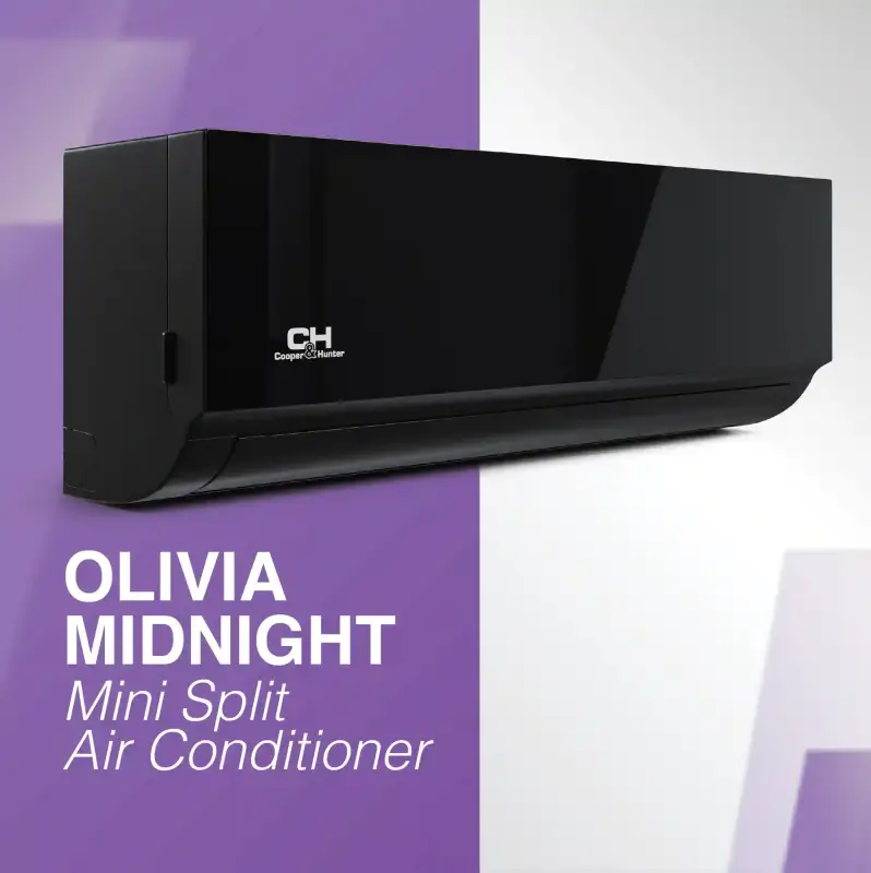 Cooper & Hunter Olivia Midnight 9,000 BTU Single Zone Wall Mount, 230V, R454B - Ductless Mini Split Air Conditioner Heat Pump - Image 3