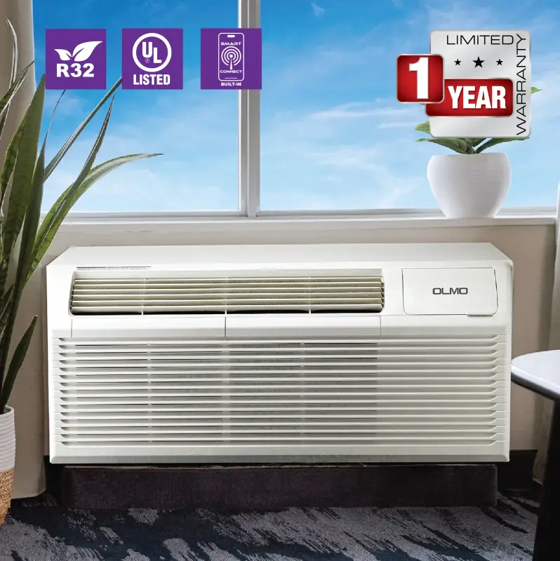 15,000 BTU PTAC OLMO Air Conditioner, Heat Strip, Heating And Cooling w/Electric Cord and Remote - Image 3